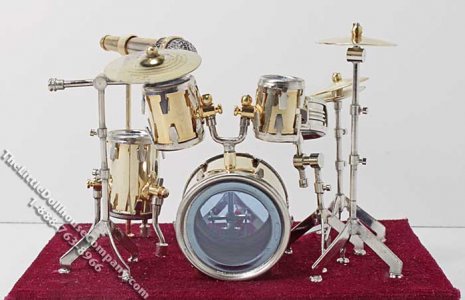 (image for) Miniature "Mini" Drum Set with Case/Stage for Dollhouses
