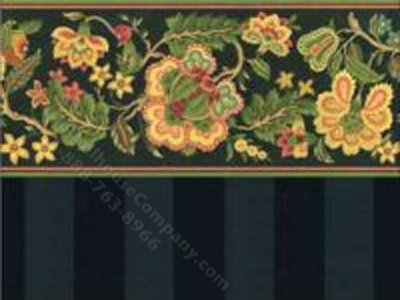 (image for) Black Imperial Stripe Pattern Miniature Wallpaper for Dollhouses