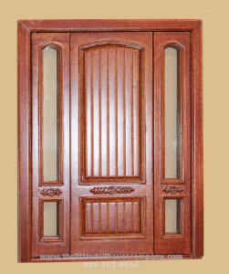 (image for) Miniature Walnut Provincial Door with Side Lights