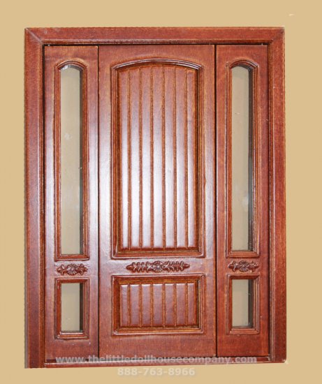 (image for) Miniature Walnut Provincial Door with Side Lights