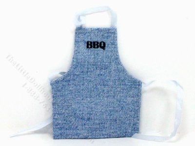 (image for) Miniature Blue BBQ Apron for Dollhouses