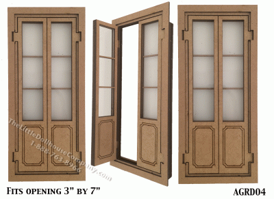 (image for) Dollhouse Miniature Split Paneled Door Kit