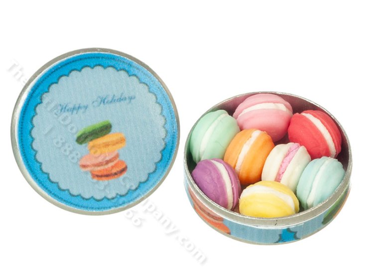 (image for) Miniature Tin of Macarons for Dollhouses