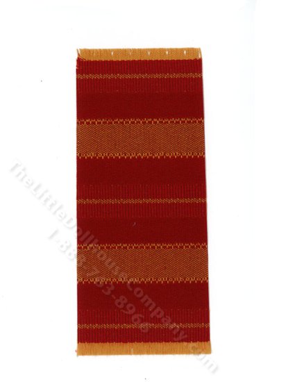 (image for) Miniature Red/Gold Striped Rug for Dollhouses - Small