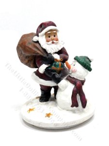 (image for) Miniature Santa and Snowman Statue for Dollhouses