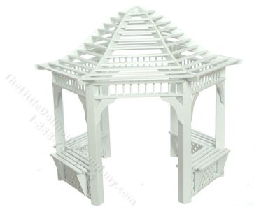 (image for) Miniature White Gazebo for Dollhouses