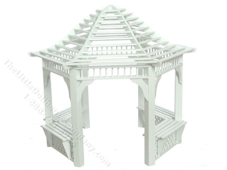 (image for) Miniature White Gazebo for Dollhouses