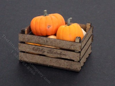 (image for) Miniature Wooden Pumpkin Crate for Dollhouses