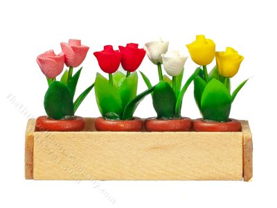 (image for) Miniature Unfinished Window Box with Roses for Dollhouses