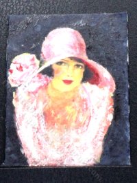 (image for) Miniature Woman in Pink Painting by Larry Morganti