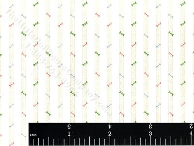 (image for) Bows and Stripe Miniature Wallpaper for Dollhouses
