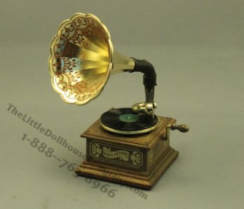 (image for) Dollhouse Scale Model Replica Gramophone