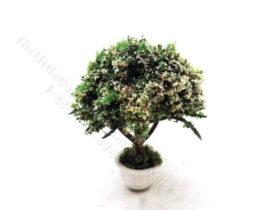 (image for) Miniature 2-3/8" inch Potted Topiary with White Blossoms