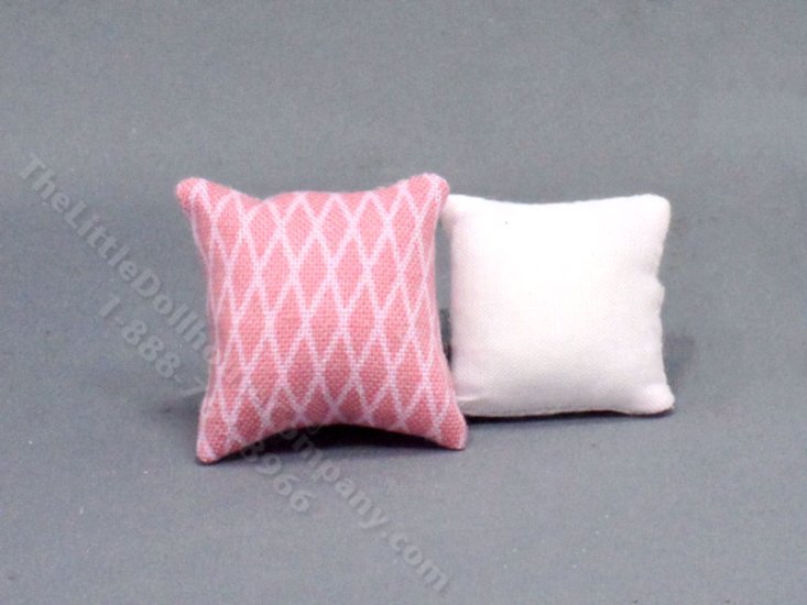 (image for) Miniature Pair of Pink Pillows for Dollhouses