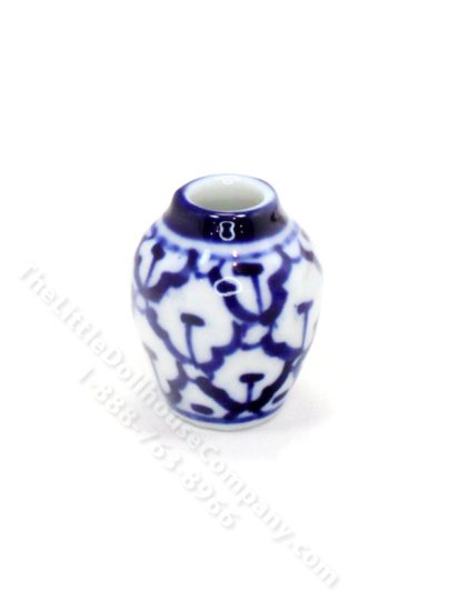 (image for) Miniature Blue and White Vase for Dollhouses