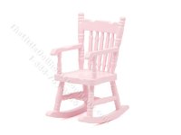 (image for) Miniature Soft Pink Rocking Chair for Dollhouses