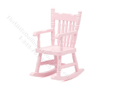 (image for) Miniature Soft Pink Rocking Chair for Dollhouses