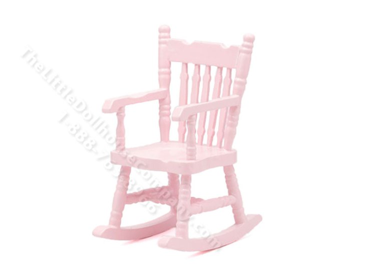 (image for) Miniature Soft Pink Rocking Chair for Dollhouses