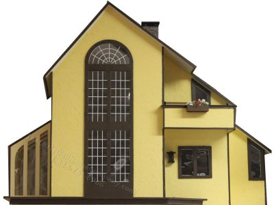(image for) Fully Assembled and Finished Modern Yellow Brookfield Dollhouse