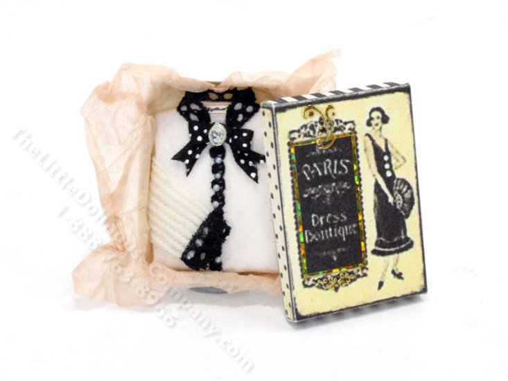 (image for) Miniature White and Black Lace Blouse by Judith Blondell