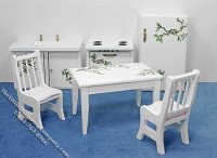 (image for) Miniature Six Piece Pink Flower Theme Kitchen Set for Dollhouses