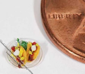 (image for) Dollhouse Scale Model 1:48 Scale Corn Tacos (2/pk)