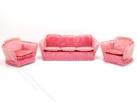 (image for) 1/18th Scale Miniature Pink Living Room Set