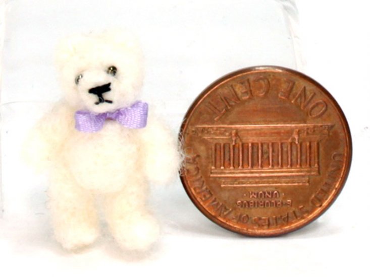 (image for) Miniature Small White Mohair Teddy Bear by Erna Meyer