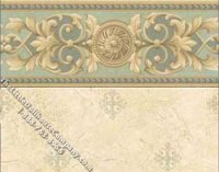 (image for) Dollhouse Scale Model Wallpaper Medallion on Aqua Pattern