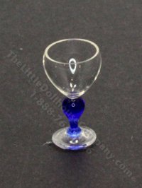 (image for) Miniature Blue-Stemmed Red Wine Glass by Gerd Felka