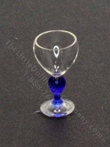 (image for) Miniature Blue-Stemmed Red Wine Glass by Gerd Felka