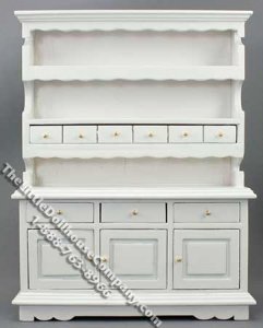 (image for) Miniature White Hutch for Dollhouses