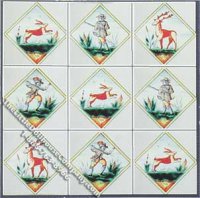 (image for) Dollhouse Scale Model Hunting Themed Decorative Wall Tiles