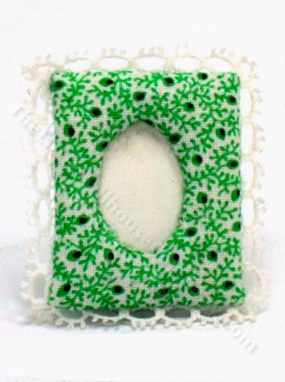 (image for) Miniature Lace Trimmed Upholstered Picture Frame