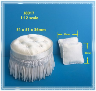 (image for) Ottoman with Matching Cushion