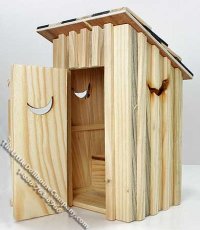 (image for) Miniature Dual Seat Outhouse for Dollhouses