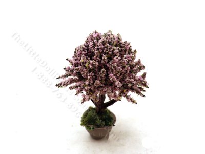 (image for) Miniature 2-3/8" inch Potted Topiary with Light Pink Blossoms