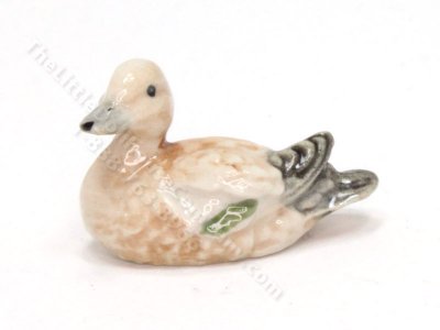 (image for) Miniature Porcelain Pale Brown Duck for Dollhouses