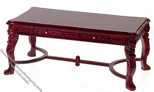 (image for) Miniature Mahogany Lion Leg Desk w/Drawers for Dollhouses