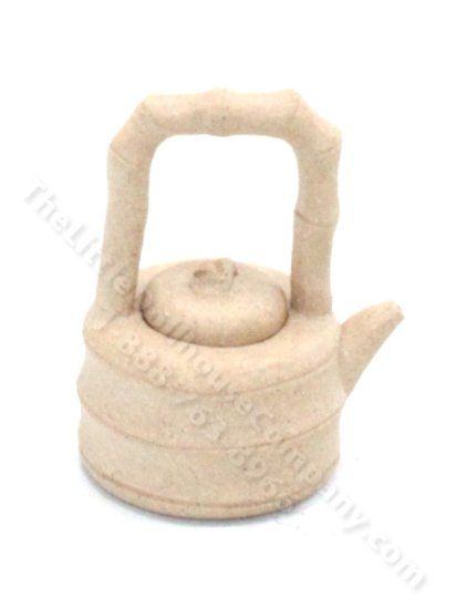 (image for) Miniature Handmade Tall Cream Chinese Teapot with for Dollhouses