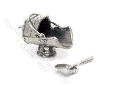 (image for) Miniature Silver Coal Scuttle for Dollhouses