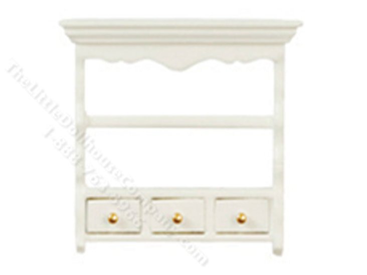 (image for) Miniature White Kitchen Shelf For Dollhouses