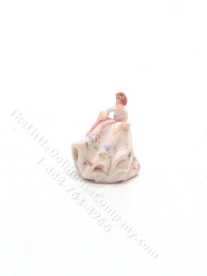 (image for) Miniature Handmade Lady in a Floral Dress Figurine