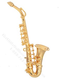 (image for) Miniature 3.15 Inch Saxophone for Dollhouses
