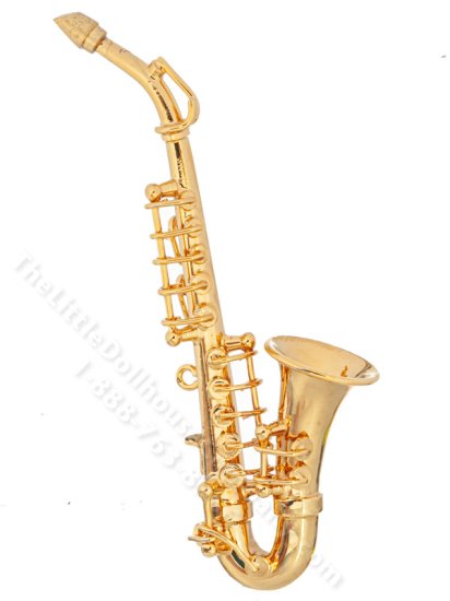 (image for) Miniature 3.15 Inch Saxophone for Dollhouses