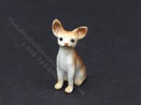 (image for) Miniature Porcelain Brown Chihuahua for Dollhouses