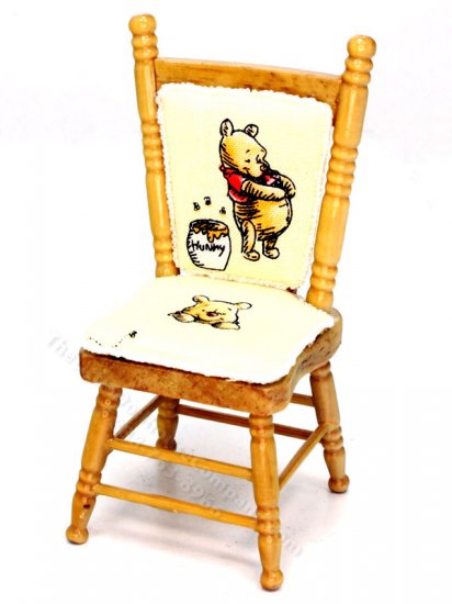 (image for) Miniature Oak Chair with Winnie The Pooh Cushions