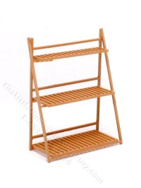 (image for) Miniature Tiered Brown Towel Rack for Dollhouses
