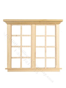 (image for) Classical Double 4-Over-4 Window for Dollhouses