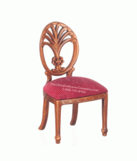 (image for) Miniature Walnut Back Carved Side Chair for Dollhouses